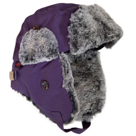 Calikids Faux Fur Lined Trapper Hat- Purple
