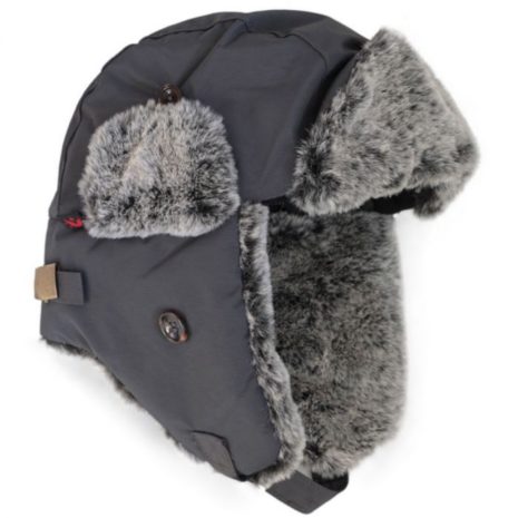 Calikids Faux Fur Lined Trapper Hat- Charcoal