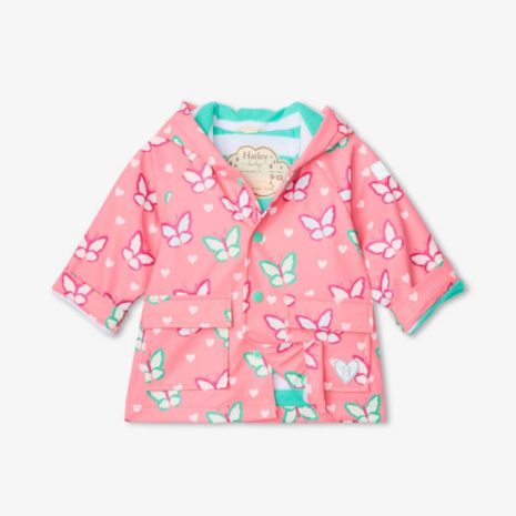 Hatley Dainty Butterflies Colour Changing Baby Raincoat