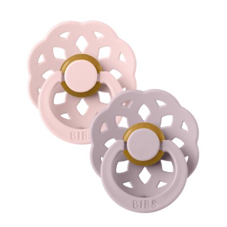 Bibs Pacifier Boheme Round Natural Rubber- Blossom/ Dusty Lilac