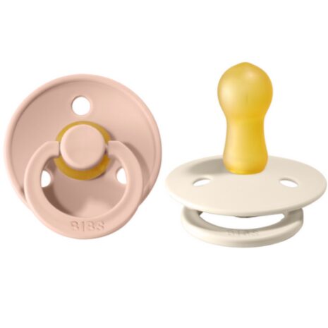Bibs Pacifier Round Natural Rubber - Blush/Ivory