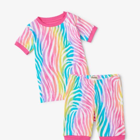 Hatley Rainbow Zebra Short Pajama Set