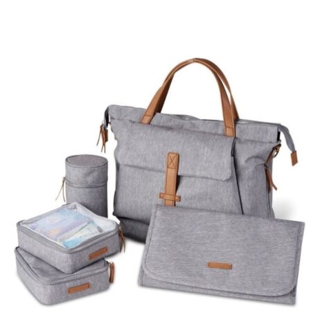 Baba Bing - Erin Backpack Diaper Bag Grey
