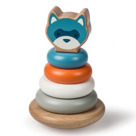Mary Meyer Leika Stacking Wooden Rings - Fox/Racoon
