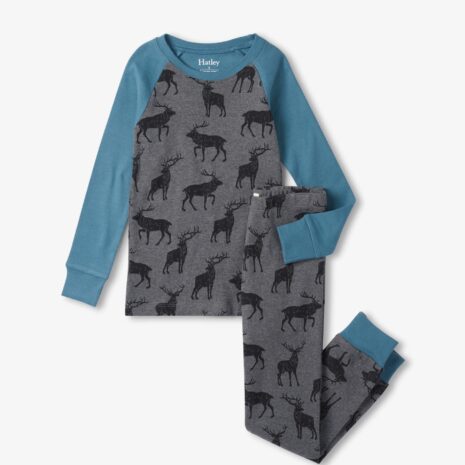 Hatley Majestic Elk Raglan Cotton Pajama Set