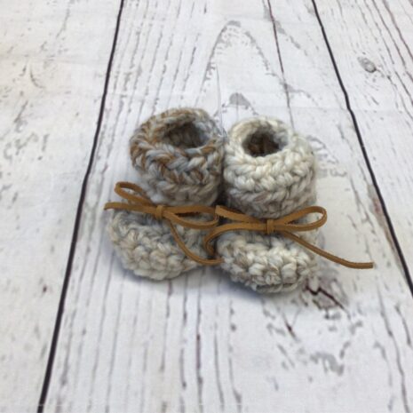 MMD Knits Knitted Booties - Oatmeal