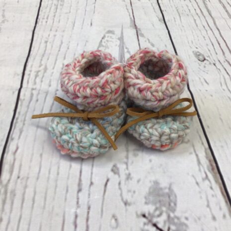 MMD Knits Knitted Booties - Pink Multi