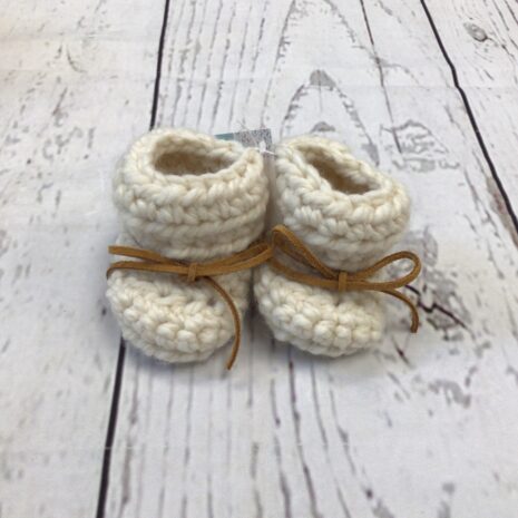 MMD Knits Knitted Booties - Cream