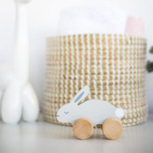 Wooden bunny push toy for babies