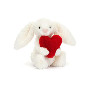 small jellycat bunny holding a heart
