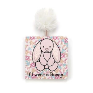If I were a Bunny Pink Board book for kids with fluffy tail attached book mark